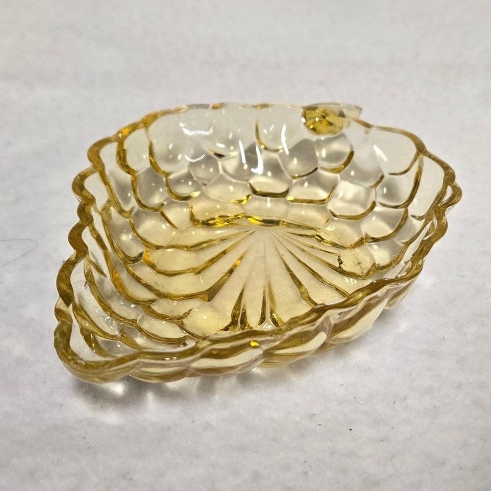 Vintage Anchor Hocking Amber Bubble Glass Grape Cluster Candy, Trinket Dish 8"